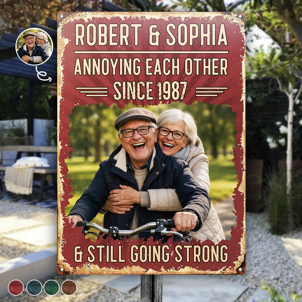 Custom Photo Vintage Annoying Each Other - Personalized Classic Metal Signs