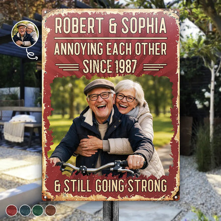 Custom Photo Vintage Annoying Each Other - Personalized Classic Metal Signs