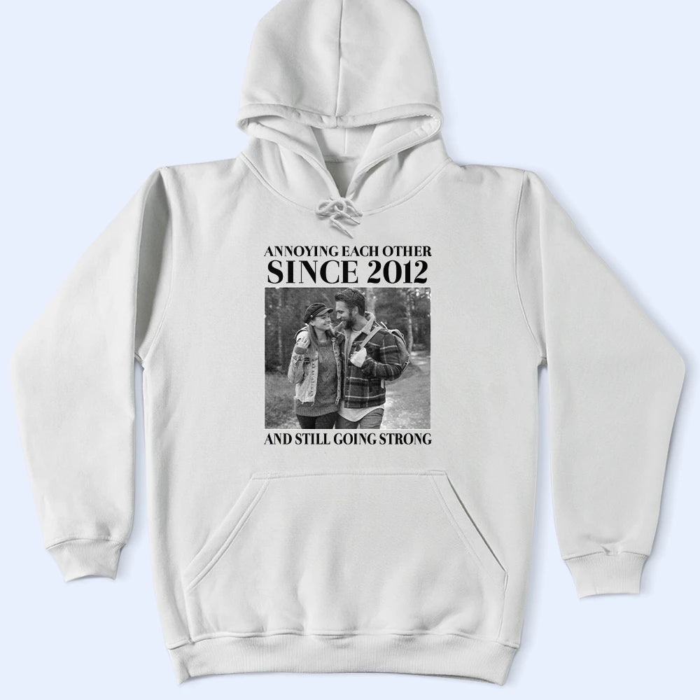 Old Couples,Gift For Husband,Gift For Wife,Gift For Couples,Gift For Boyfriend,Gift For Girlfriend,Love - Custom Photo Vintage Annoying Each Other Since - Personalized T Shirt