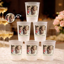 Gift For Couples, Married Couple, Custom Photo, Wedding, Romantic, Upload Full Photo - Custom Photo Vintage Couples Wedding Engaged Bachelor Party - Personalized Frosted Cups