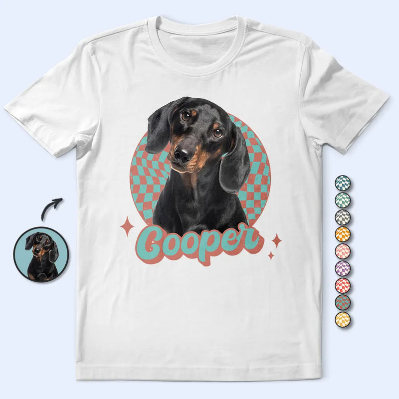 Dog Dad,Dog Lovers,Pet Lovers,Happy,Dog Mom - Custom Photo Vintage Dog Cat Pet - Personalized T Shirt