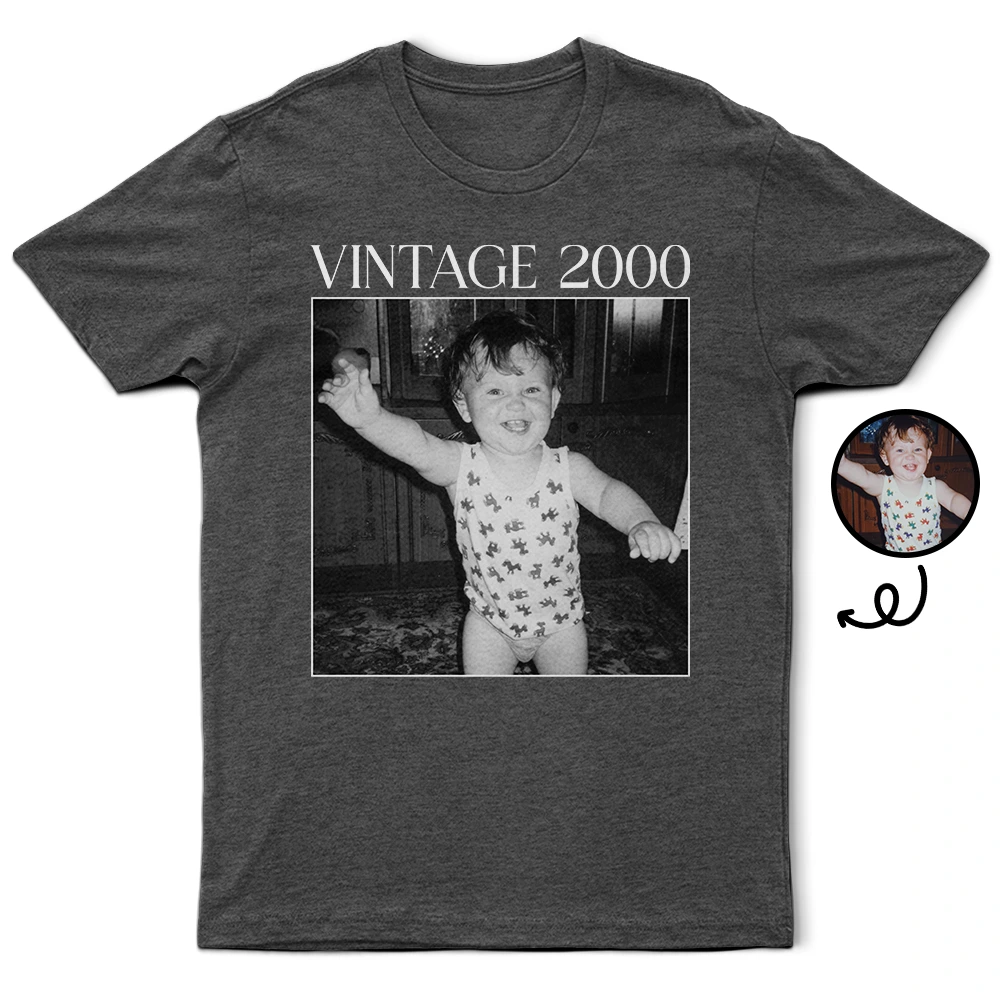 Custom Photo Vintage Image And Year - Personalized T Shirt