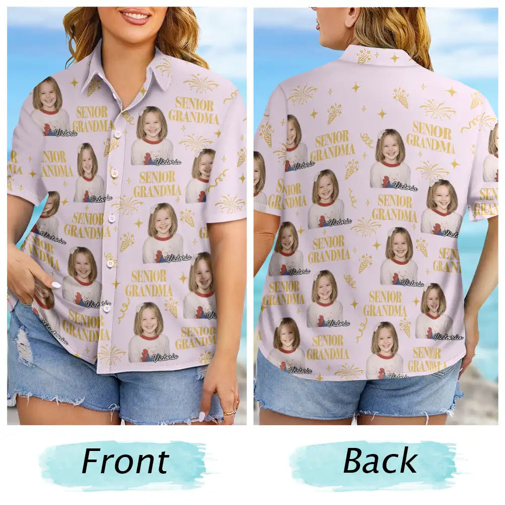 Gift For Mother,Gift For Father,Gift For Women,Gift For Men,Graduation,Happy,Photo - Custom Photo Vintage Senior Family - Personalized Hawaiian Shirt