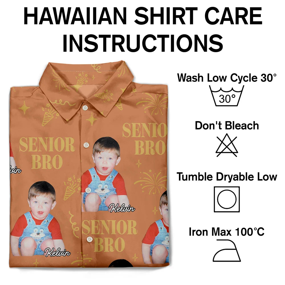Gift For Mother,Gift For Father,Gift For Women,Gift For Men,Graduation,Happy,Photo - Custom Photo Vintage Senior Family - Personalized Hawaiian Shirt