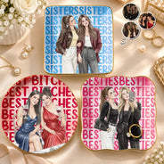 Top Market,Art Design,Gift For Bestie,Christmas,Humorous,Photo - Vivid Watercolor Art - Custom Photo Vivid Watercolor Art Besties Best B*tches Funny Keepsake - Personalized Ring Dish
