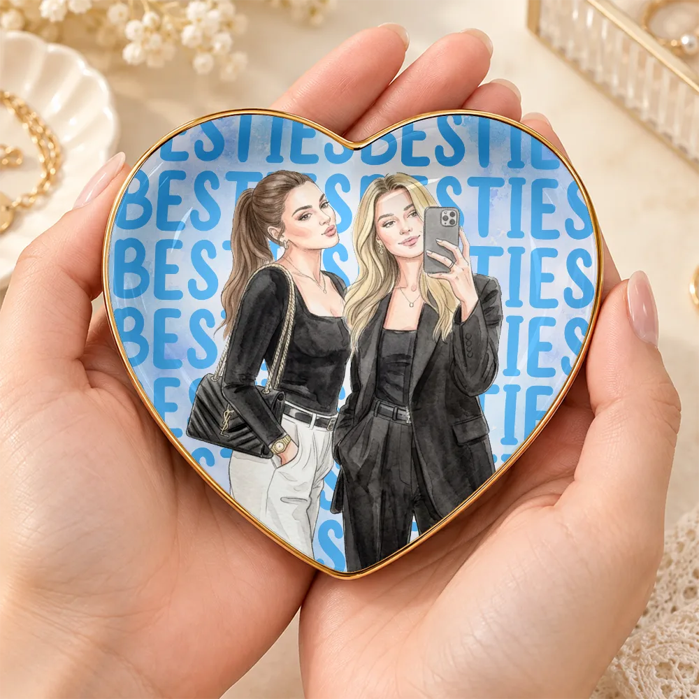 Custom Photo Vivid Watercolor Art Besties Best B*tches Funny