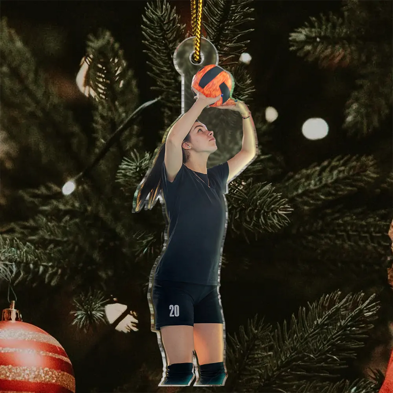 Gift For Yourself,Gift For Women,Gift For Men,Happy,Christmas,Custom Photo,Photo Hobby Ornament - Custom Photo Volleyball Player Team - Personalized Acrylic Photo Ornament