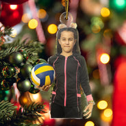 Gift For Yourself,Gift For Women,Gift For Men,Happy,Christmas,Custom Photo,Photo Hobby Ornament - Custom Photo Volleyball Player Team - Personalized Acrylic Photo Ornament