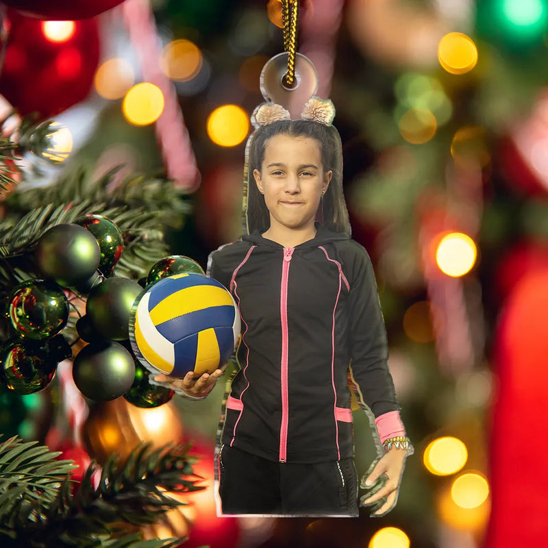 Gift For Yourself,Gift For Women,Gift For Men,Happy,Christmas,Custom Photo,Photo Hobby Ornament - Custom Photo Volleyball Player Team - Personalized Acrylic Photo Ornament