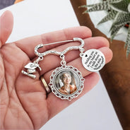 Graduation, Gift For Yourself, Custom Photo, Memorial, Sad - Custom Photo Walk Down The Aisle - Personalized Graduation Tassel Pin