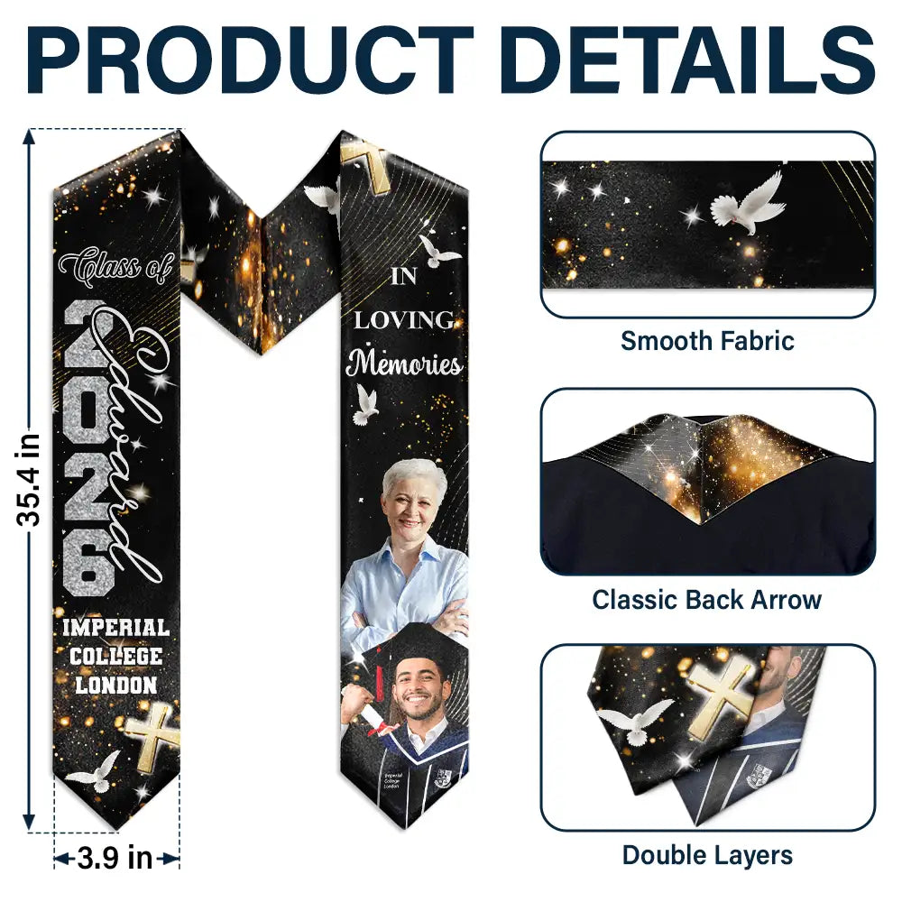 Family, Memorial, Gift For Yourself, Gift For Women, Gift For Men - Custom Photo Walking Beside You Every Step Of The Way - Personalized Stoles