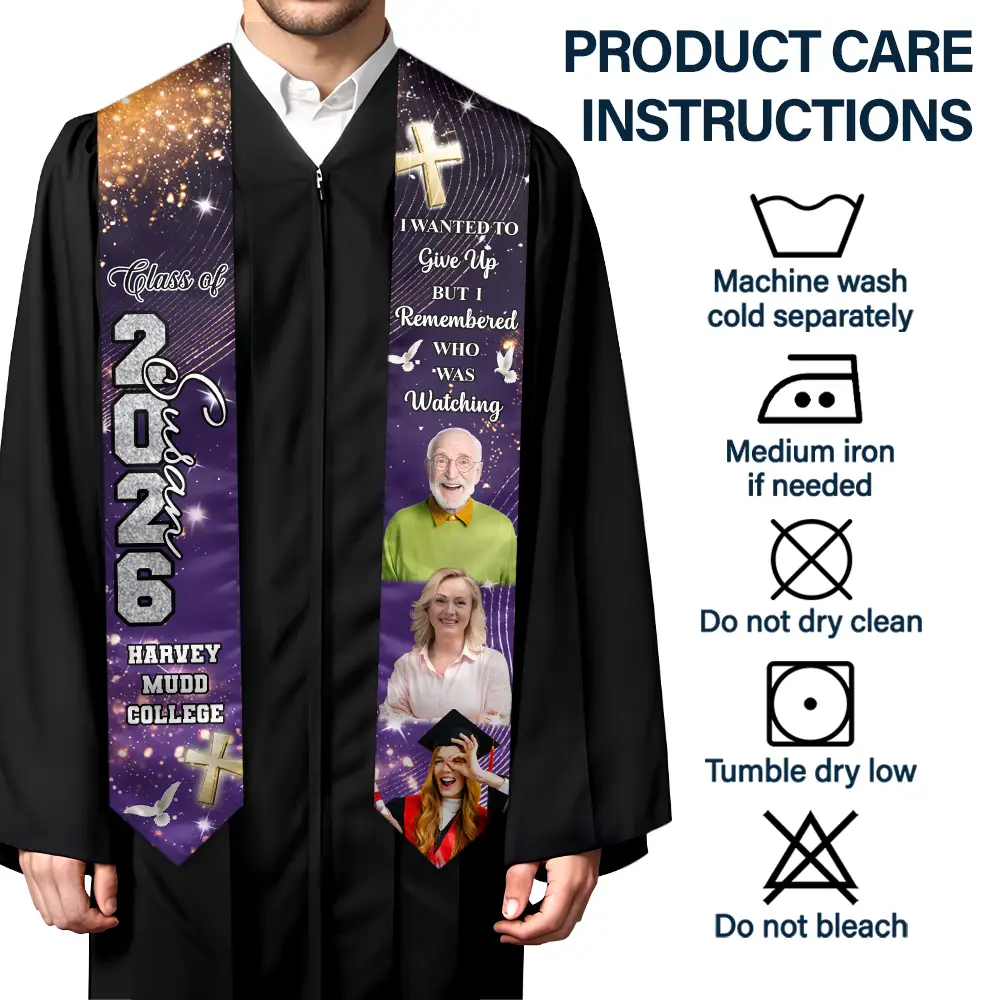 Family, Memorial, Gift For Yourself, Gift For Women, Gift For Men - Custom Photo Walking Beside You Every Step Of The Way - Personalized Stoles