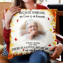 Family,Gift For Women,Gift For Men,Gift For Wife,Gift For Husband,Gift For Mother,Gift For Father,Gift For Brothers,Gift For Sisters,Gift For Son,Gift For Daughter,Custom Photo,Sad,Christmas,Memorial - Custom Photo Watercolor A Little Bit Of Heaven In Our Home - Personalized Pillow