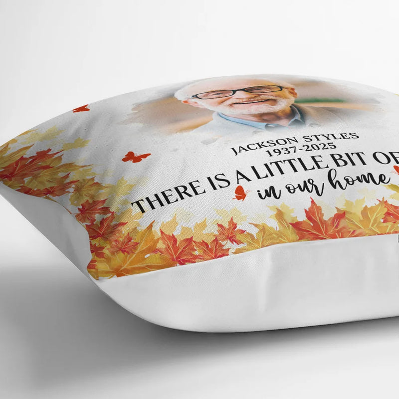 Family,Gift For Women,Gift For Men,Gift For Wife,Gift For Husband,Gift For Mother,Gift For Father,Gift For Brothers,Gift For Sisters,Gift For Son,Gift For Daughter,Custom Photo,Sad,Christmas,Memorial - Custom Photo Watercolor A Little Bit Of Heaven In Our Home - Personalized Pillow