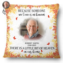 Family,Gift For Women,Gift For Men,Gift For Wife,Gift For Husband,Gift For Mother,Gift For Father,Gift For Brothers,Gift For Sisters,Gift For Son,Gift For Daughter,Custom Photo,Sad,Christmas,Memorial - Custom Photo Watercolor A Little Bit Of Heaven In Our Home - Personalized Pillow