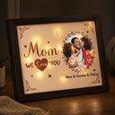 Art Design,Sentimental,Gift For Children,Christmas,Gift For Mother,Mom - Daughter (Young),Gift For Daughter,Photo - Watercolor - With BG - Custom Photo Watercolor Painting The Love Between Mother & Daughter Is Forever - Personalized LED Light Shadow Box