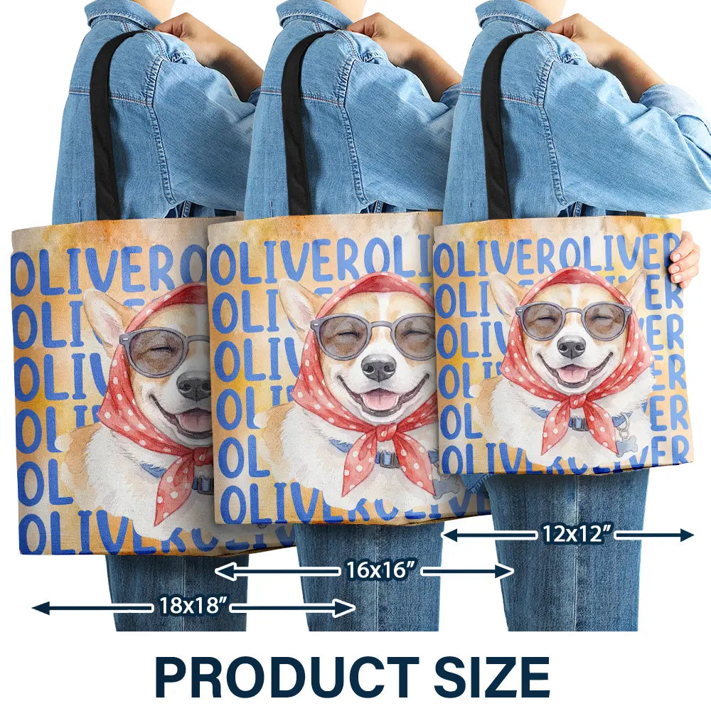 Top Market, Adorable, Art Design, Custom Photo, Summer, Pet Lovers, Photo - Watercolor Summer Pet With Accessories - Custom Photo Watercolor Pet With Summer Accessories Cute Dog Cat Portrait - Personalized Tote Bag