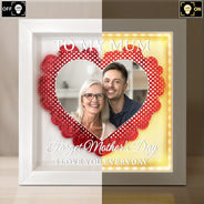 Gift For Mother,Gift For Grandma,Love,Family - Custom Photo We Love You Everyday - Personalized LED Light Flower Shadow Box