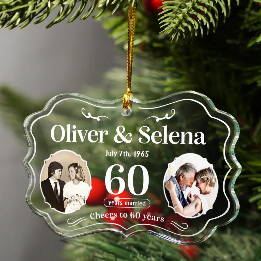 Christmas, Wedding, Gift For Grandparents,  Anniversary - Custom Photo We Still Do Wedding Anniversary Gift - Personalized Medallion Glass Ornament