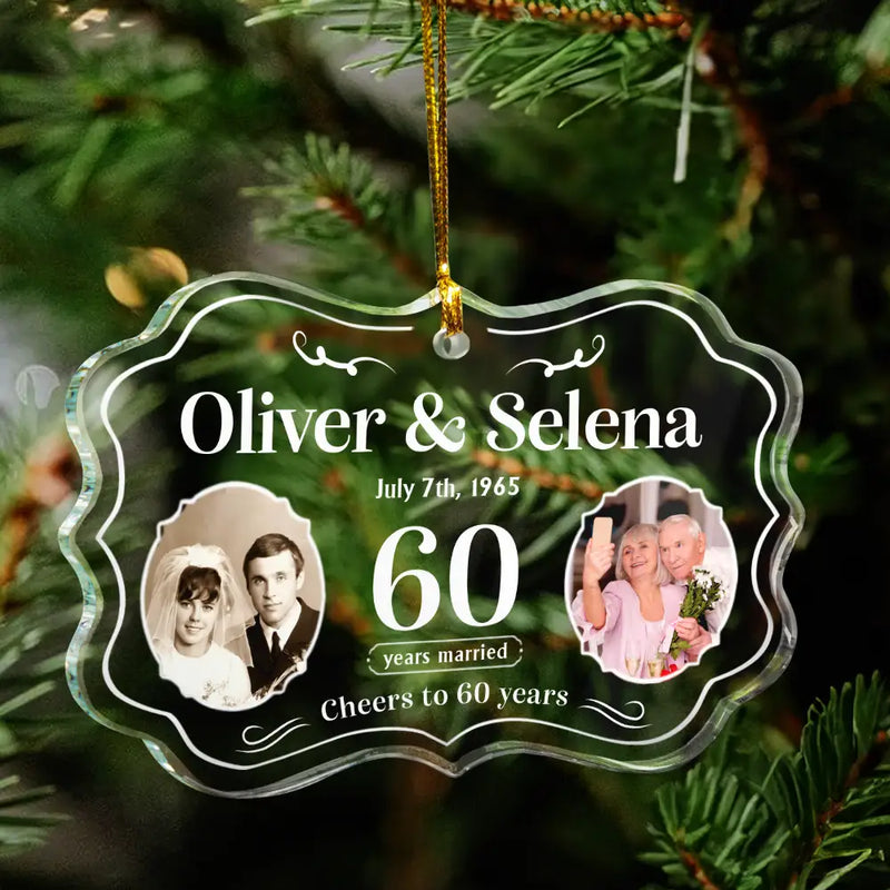 Christmas, Wedding, Gift For Grandparents,  Anniversary - Custom Photo We Still Do Wedding Anniversary Gift - Personalized Medallion Glass Ornament