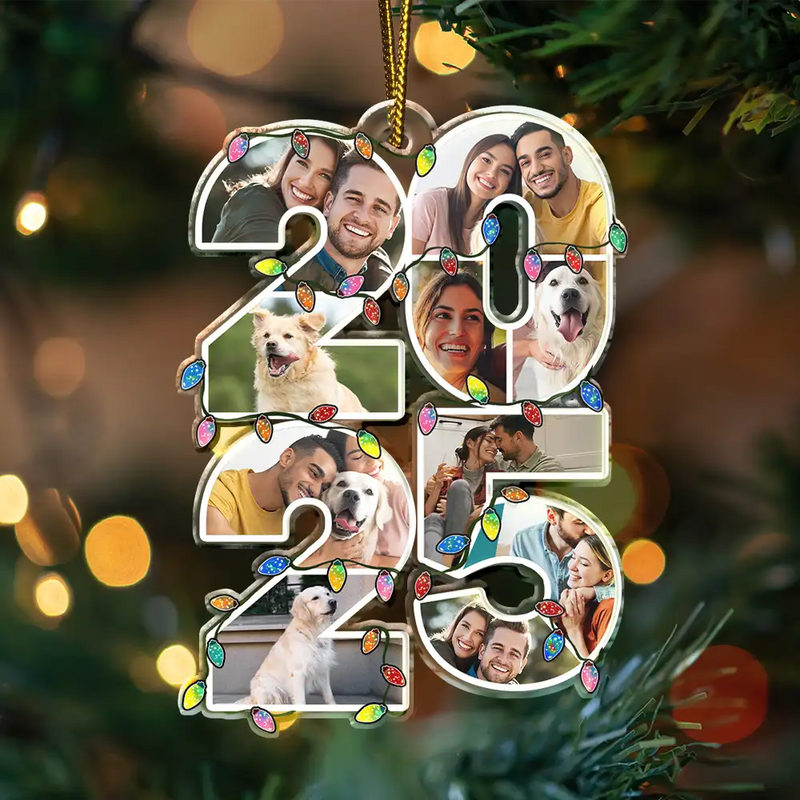 Family,Love,Christmas,Custom Photo - Custom Photo What A Year - Personalized Custom Shaped Acrylic Ornament