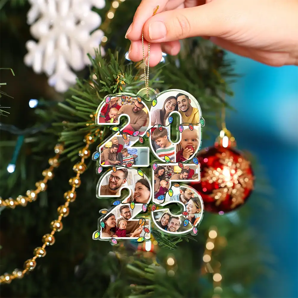 Family,Love,Christmas,Custom Photo - Custom Photo What A Year - Personalized Custom Shaped Acrylic Ornament