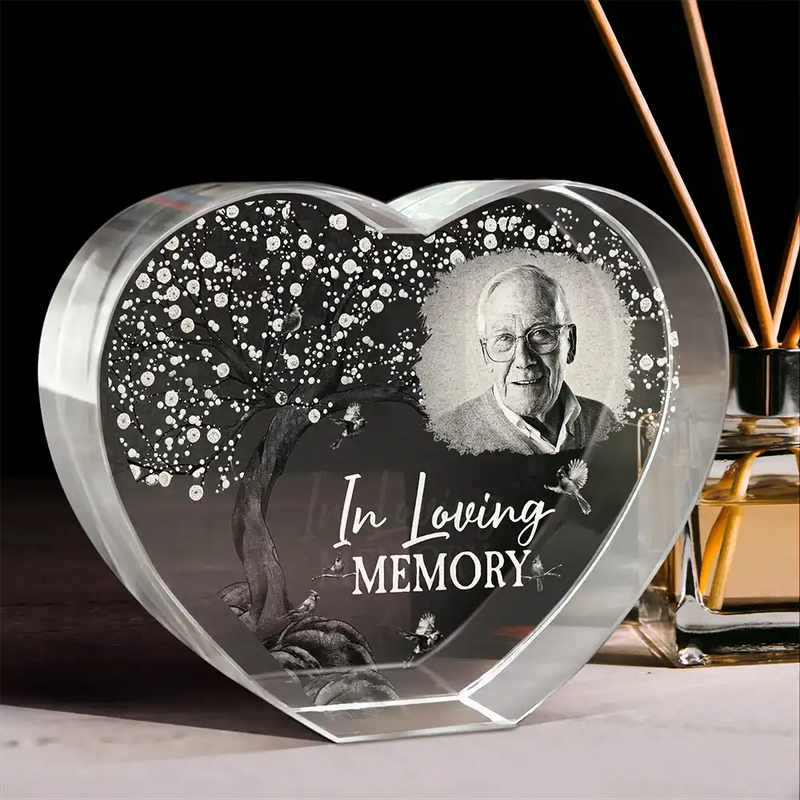 Sad,Memorial,Custom Photo - Custom Photo When You Miss Me Have No Fear - Personalized Crystal Heart