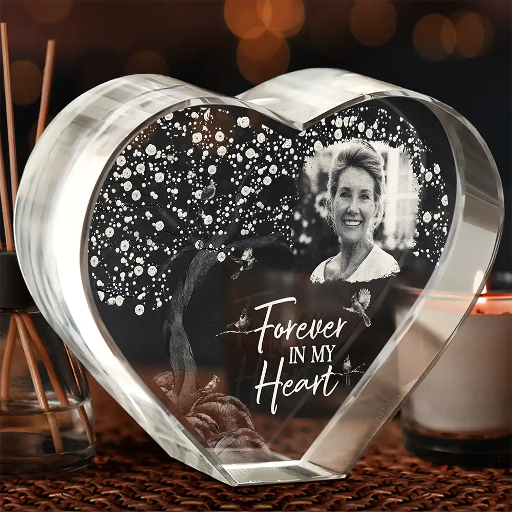 Sad,Memorial,Custom Photo - Custom Photo When You Miss Me Have No Fear - Personalized Crystal Heart