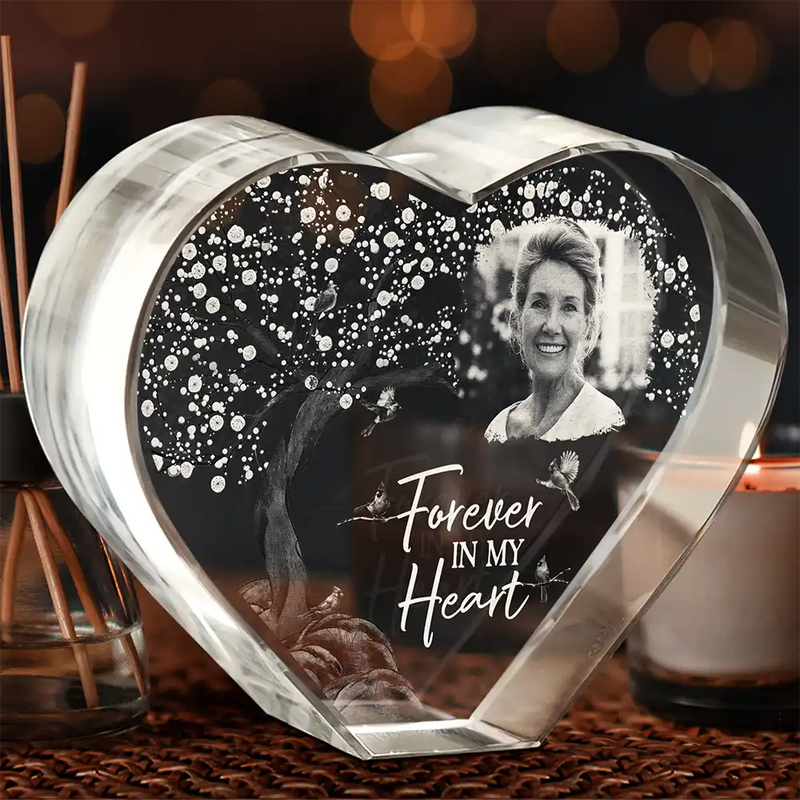 Sad,Memorial,Custom Photo - Custom Photo When You Miss Me Have No Fear - Personalized Crystal Heart