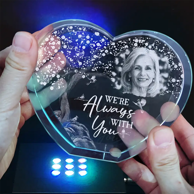 Sad,Memorial,Custom Photo - Custom Photo When You Miss Me Have No Fear - Personalized Crystal Heart