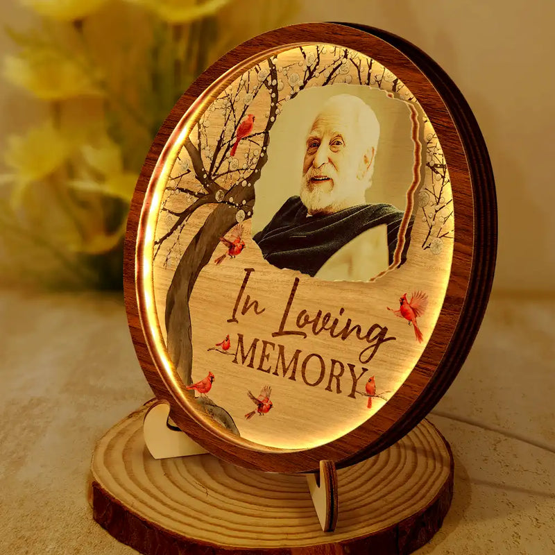 Sad,Memorial,Custom Photo - Custom Photo When You Miss Me Have No Fear - Personalized LED Light Wooden Plaque