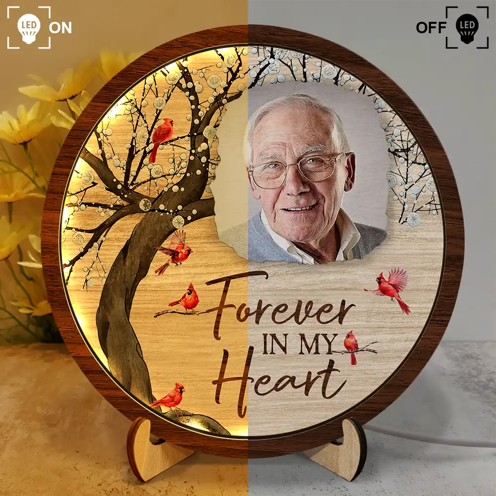 Sad,Memorial,Custom Photo - Custom Photo When You Miss Me Have No Fear - Personalized LED Light Wooden Plaque