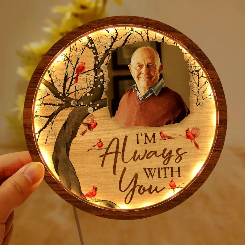 Sad,Memorial,Custom Photo - Custom Photo When You Miss Me Have No Fear - Personalized LED Light Wooden Plaque