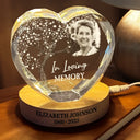 Memorial, Family, Parents, Gift For Grandparents, Gift For Sibling, Sad - Custom Photo When You Miss Me Have No Fear Memorial - Personalized Crystal Heart Shaped Lamp