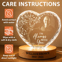 Memorial, Family, Parents, Gift For Grandparents, Gift For Sibling, Sad - Custom Photo When You Miss Me Have No Fear Memorial - Personalized Crystal Heart Shaped Lamp