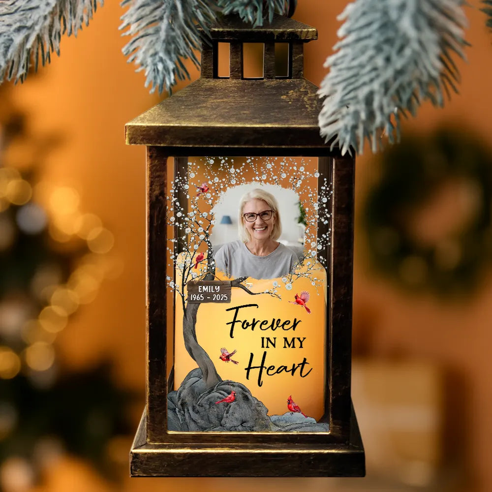 Memorial, Sad, Family, Parents, Gift For Grandparents - Custom Photo When You Miss Me Have No Fear Memorial - Personalized LED Candle Lantern