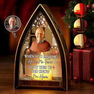 Memorial, Family, Parents, Gift For Grandparents, Sad - Custom Photo When You Miss Me Have No Fear Memorial - Personalized Tabletop Lantern Light