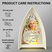 Memorial, Family, Parents, Gift For Grandparents, Sad - Custom Photo When You Miss Me Have No Fear Memorial - Personalized Tabletop Lantern Light