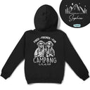 Art Design, Gift For Bestie, Humorous, Summer, Photo - Pencil Sketch - Dark BG - Custom Photo White Pencil Sketch Art Camping Crew Fires Friends Fun - Personalized T Shirt
