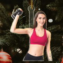 Gift For Yourself,Gift For Women,Gift For Men,Happy,Christmas,Custom Photo,Photo Hobby Ornament - Custom Photo Workout Gifts Gym Fitness - Personalized Acrylic Photo Ornament