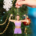 Gift For Yourself,Gift For Women,Gift For Men,Happy,Christmas,Custom Photo,Photo Hobby Ornament - Custom Photo Workout Gifts Gym Fitness - Personalized Acrylic Photo Ornament