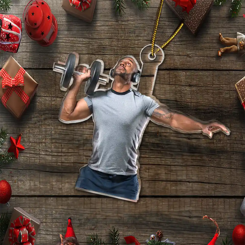 Gift For Yourself,Gift For Women,Gift For Men,Happy,Christmas,Custom Photo,Photo Hobby Ornament - Custom Photo Workout Gifts Gym Fitness - Personalized Acrylic Photo Ornament