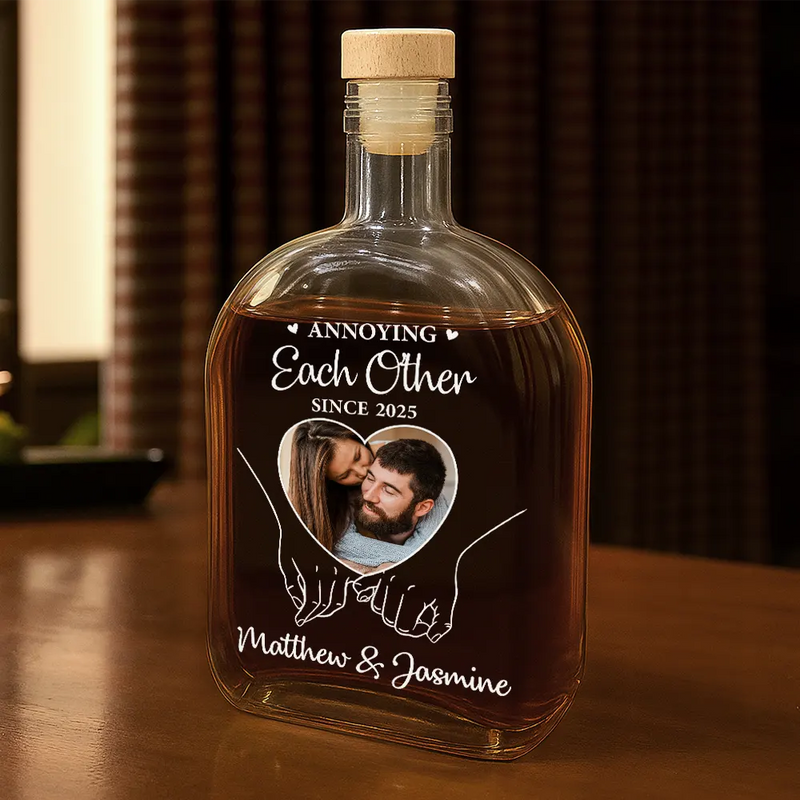 Gift For Couples,Gift For Husband,Gift For Wife,Love,Custom Photo - Custom Photo You And Me We Got This - Personalized Whiskey Bottle