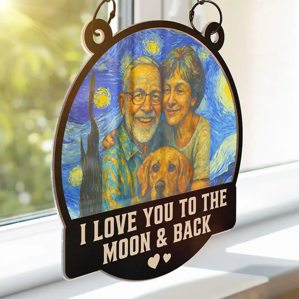 Gift For Couples,Gift For Husband,Gift For Wife,Gift For Boyfriend,Gift For Girlfriend - Custom Photo You And Me We Got This Under Starry Night - Personalized Window Hanging Suncatcher Ornament