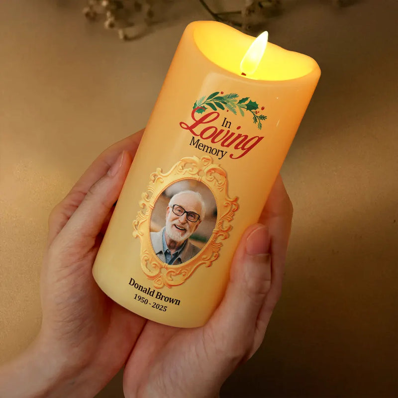 Family,Gift For Women,Gift For Men,Gift For Wife,Gift For Husband,Gift For Mother,Gift For Father,Gift For Brothers,Gift For Sisters,Gift For Son,Gift For Daughter,Custom Photo,Sad,Christmas,Memorial - Custom Photo You Are Always By My Side - Personalized Flameless LED Candle