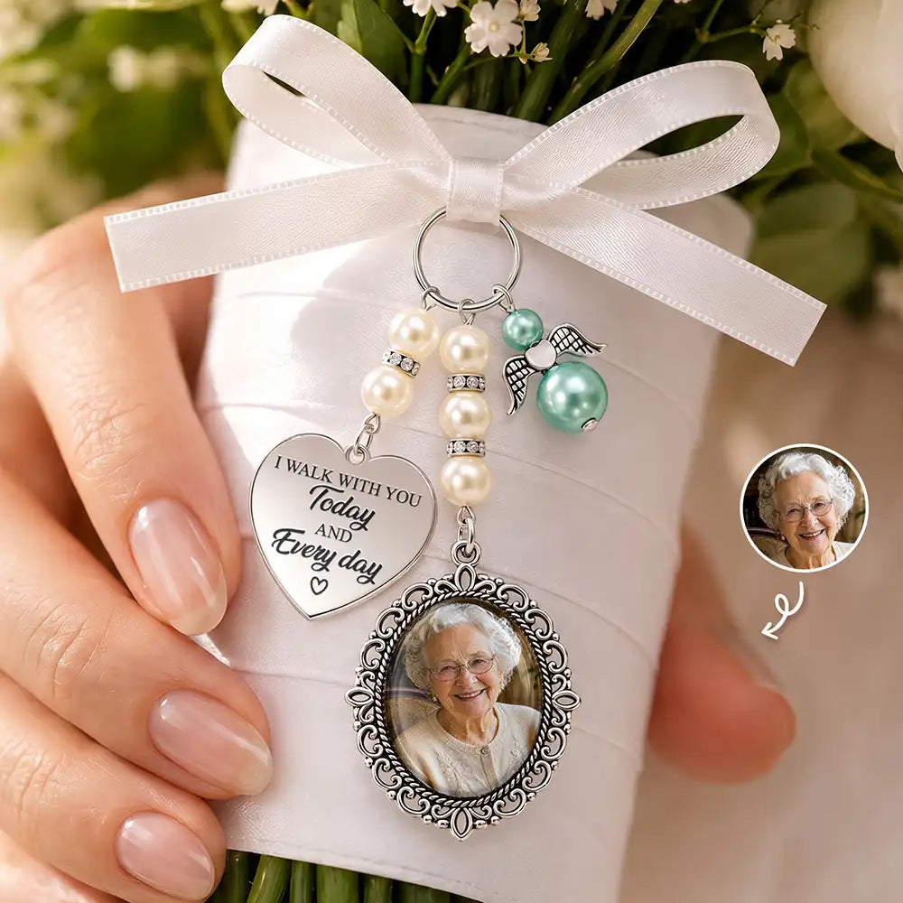 Sentimental,Custom Photo,Family,Wedding,Upload Full Photo - Custom Photo You Are Always In My Heart - Personalized Photo Bouquet Charm