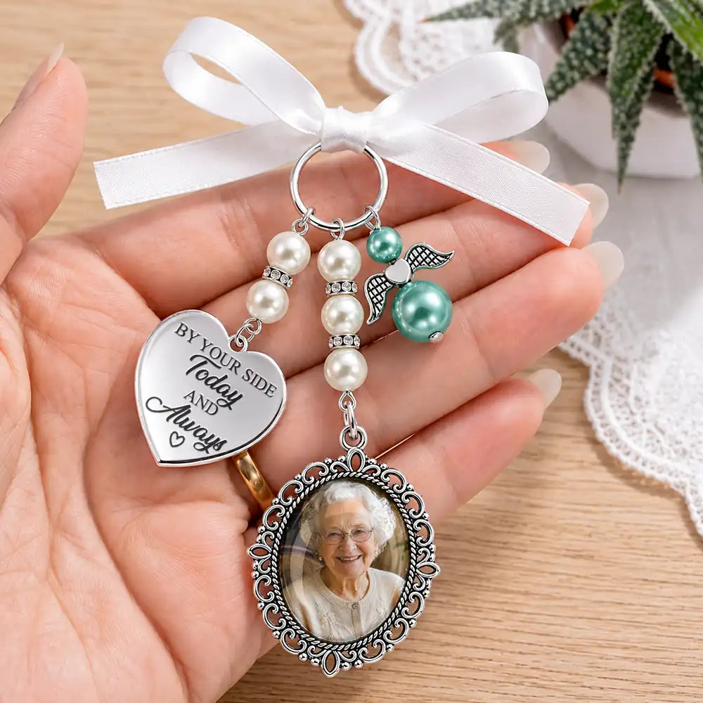 Sentimental,Custom Photo,Family,Wedding,Upload Full Photo - Custom Photo You Are Always In My Heart - Personalized Photo Bouquet Charm