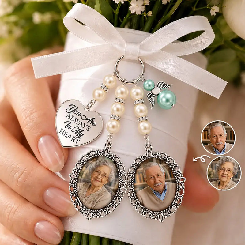 Sentimental,Custom Photo,Family,Wedding,Upload Full Photo - Custom Photo You Are Always In My Heart - Personalized Photo Bouquet Charm