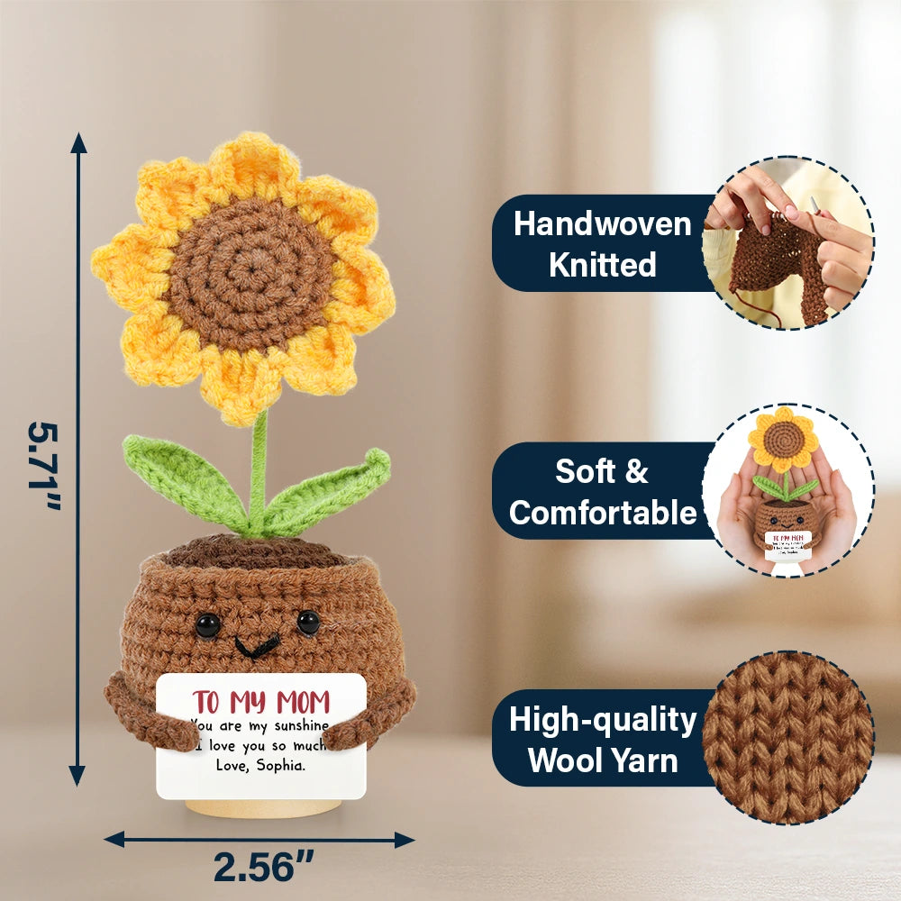 Family - Custom Photo You Are My Sunshine - Personalized Doll Crochet With Custom Card