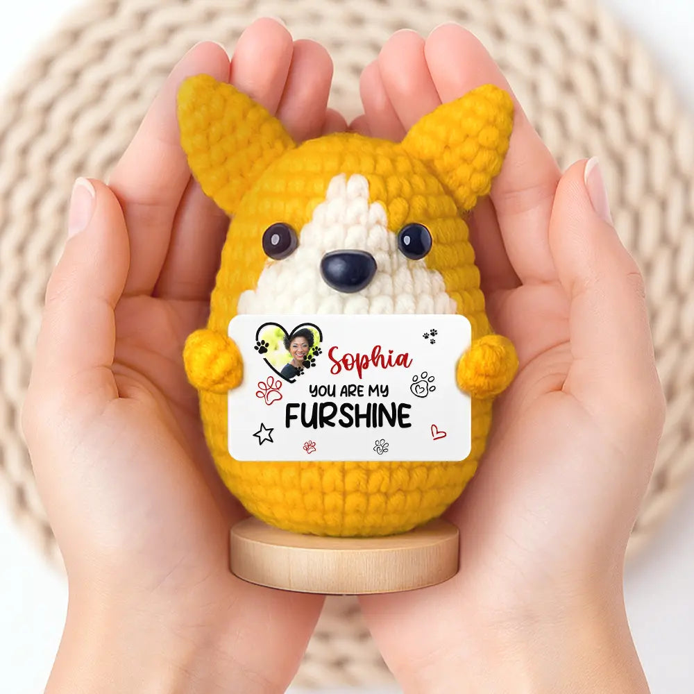 Pet Lovers,Pet Mom,Pet Dad,Pet Couple - Custom Photo You Are Pawesome - Personalized Doll Crochet With Custom Card